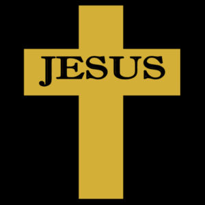 Jesus Strengthens Me — Gold Cross Christian T-Shirt Design